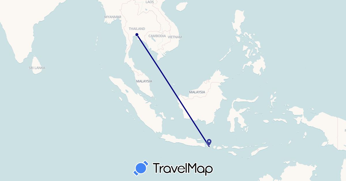 TravelMap itinerary: driving in United Kingdom, Indonesia (Asia, Europe)